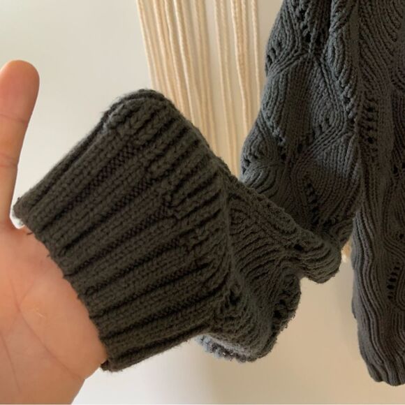 OLD NAVY Women’s Pointelle Knit Open Front Cardigan Panther Grey Size XXL - Picture 3 of 9